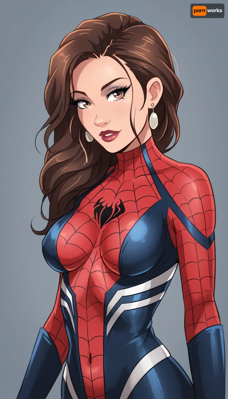 Woman, wearing a costume of spider man, kingofthehill, SamDoesArts, <lora:kingofthehillstyleXL_v.10.1:.5>, <lora:SDXLSamDoesArts:.5>