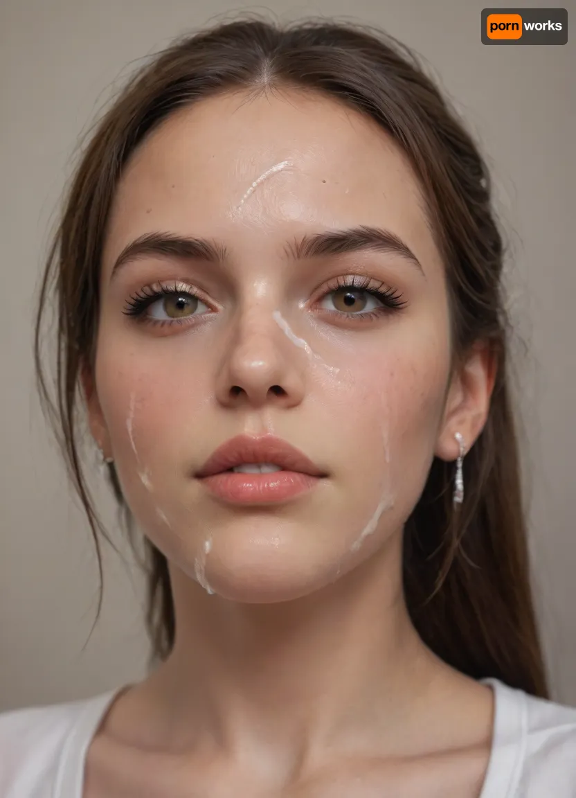 Ultra-realistic portrait, ((macro Closeup bukkake face)), camera very very close to face, of a athletic, slender natural beauty supermodel with pale skin drenched in semen from face to body, long dark brown hair styled in a thick ponytail, black hair tie, brown eyes, and subtle, decent makeup. Her face is softly oval, framed by natural brows and a Apologetic, regretful face expression, thick semen is Apologetic from her lips, she has several shots of Cum semen on her face, The scene is set in a stylish, avant-garde urban workout gym lounge with innovative architecture, 8k., bukkake, <lora:puppernova-v1:2>