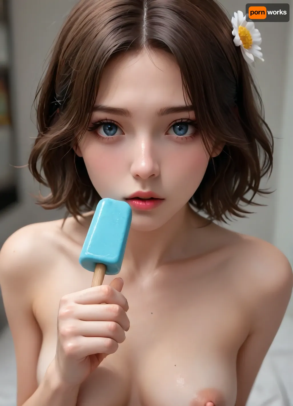 high image quality precise detail
I'm a girl and I have a popsicle, you stupid bitch, she's naked with no clothes
I'm a completely naked
popsicle sucking lips and labia, I'm in an original pose for love My legs are spread apart I'm wearing stockings with a daisy flower pattern and pink high-heeled
shoes, and my pussy is sucking popsicles like lips.
Makeup with bright eye shadow long eyelashes tattoo on cheek, piercing of blue nipples
I am 111 years old, I am a chick, makeup, eyeliner, eyelashes, lactation, sprayingmilk, <lora:Modern_MakeUp_XL_v0_1:.8>, <lora:lactation_XL_0_:.8>