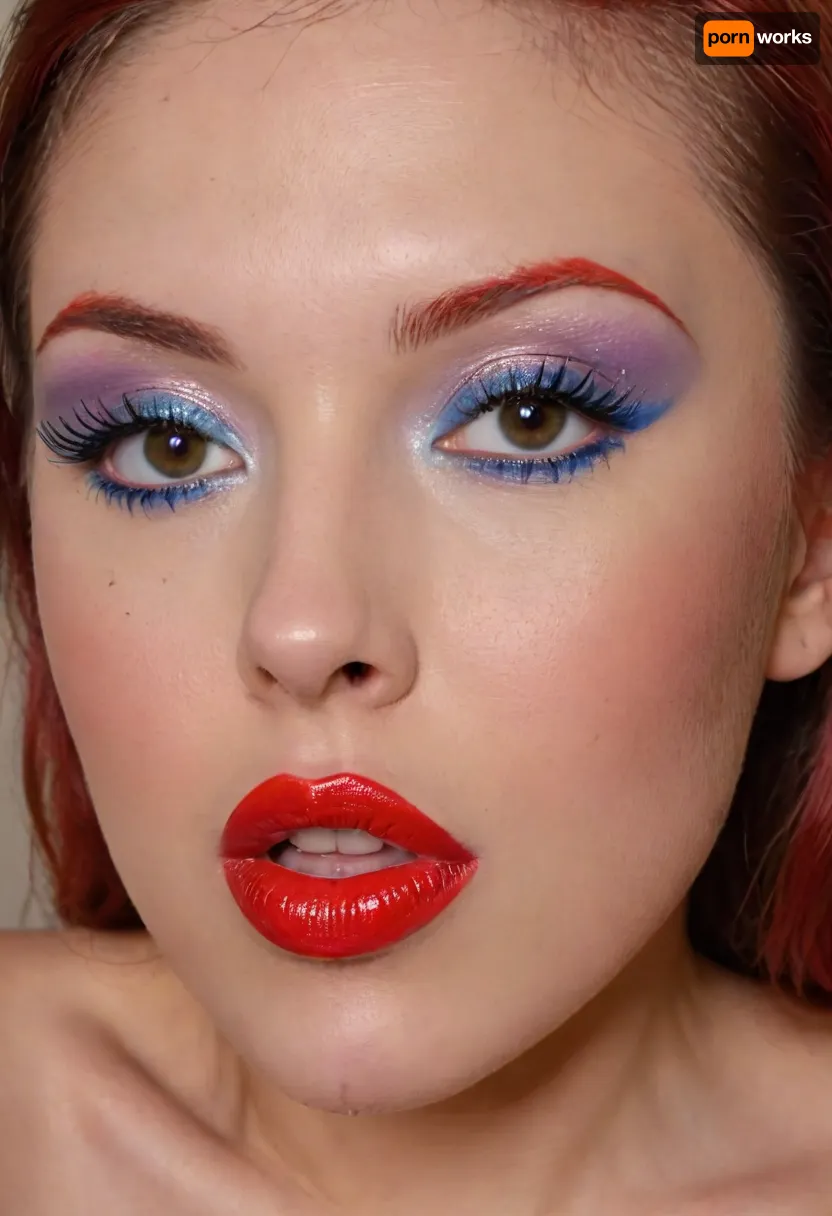 I'm 27 years old, I'm a horse girl., ((makeup:1.5), long blue eyelashes, olive eyeshadow with glitter), (big red lips:1.5), full lips of a bold red tone, thick red lipstick shiny moisturized by transparent wet gloss, she sits completely naked and uninhibited, showing her cap and pussy in lipstick, flowered stockings on her legs, makeup, eyeliner, eyelashes, (lactation:1.5), sprayingmilk, A huge anal vibrator was inserted into my ass, perfecteyes, <lora:Modern_MakeUp_XL_v0_1:1.7>, <lora:lactation_XL_0_:1.5>, <lora:lora-sdxl-perfect-eyes:2>