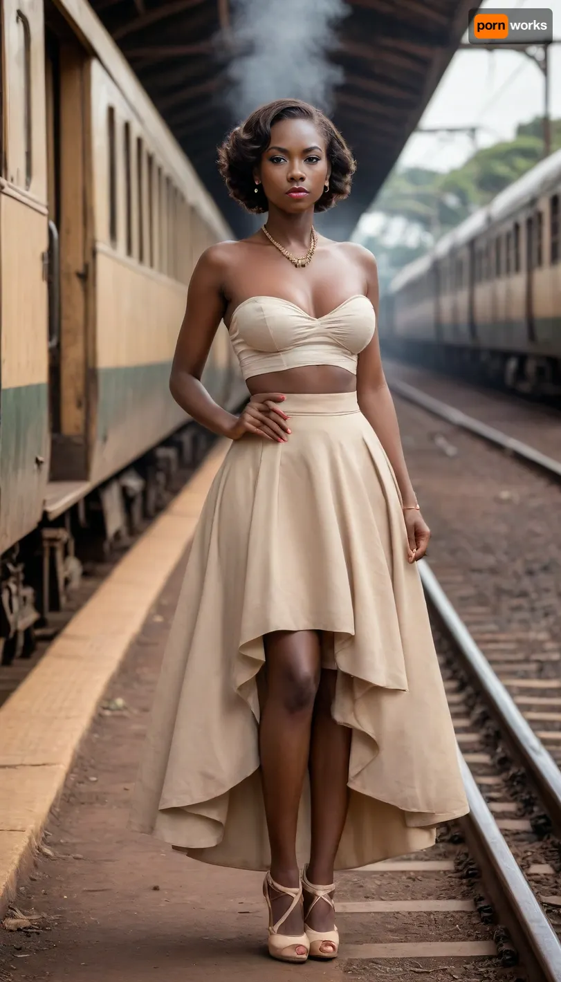 1940s Nairobi Train Platform
“A modern ultra-realistic 1940s colonial-era train platform in Nairobi with a confident Kenyan woman near a steam locomotive. Warm dusty light, traditional patterns mixed with 1940s styling, balanced respectful cultural detail.”, nude, ((Explicit)), (((big tits))), (((elegant beige skirt))), ((high heel sandals)), (((topless))), red lipstick, (4k), (8k), (16k)