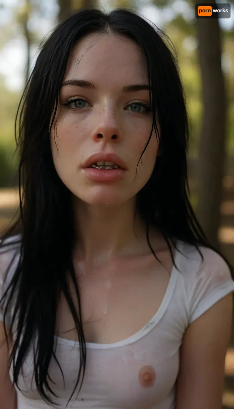 24 year old emo with very sexy, girl wearing snug clothing accentuating her big and sexy busty chest, snug shirt that makes her boobs look very big, blue shiny eyes, (white semen around mouth:1.8), (sperm on face dripping down:1.5), extremely sexual curves, tiny waist, tight waist, microwaist, large bust, wide hips, fertile hips, skinny and lean physique. Sensual Emo female body. Long black hair framing a cute freckled face, very long straight flat hair, freckled face, freckled cheeks, beautiful freckles. Has green colored eyes, white shirt with black lace sleeves, early 2000's emo attire, wearing emo clothing from the early 2000', ripped skinny jeans, sunbeams lighting playing on hair and skin, natural lighting, key light, side light, . early 2000's Myspace profile pic selfie, kissy face selfie, standing up, good posture, location outdoor park with trees in spring, score_10_up, score_9_up, score_8_up, score_7_up., <lora:add-detail-xl:2>, <lora:MJ52:2>, <lora:WildcardX-XL-Detail-Enhancer:2>, <lora:Adjust_SDXL_v3.0:2>, <lora:eGirls_XL_v1:2>