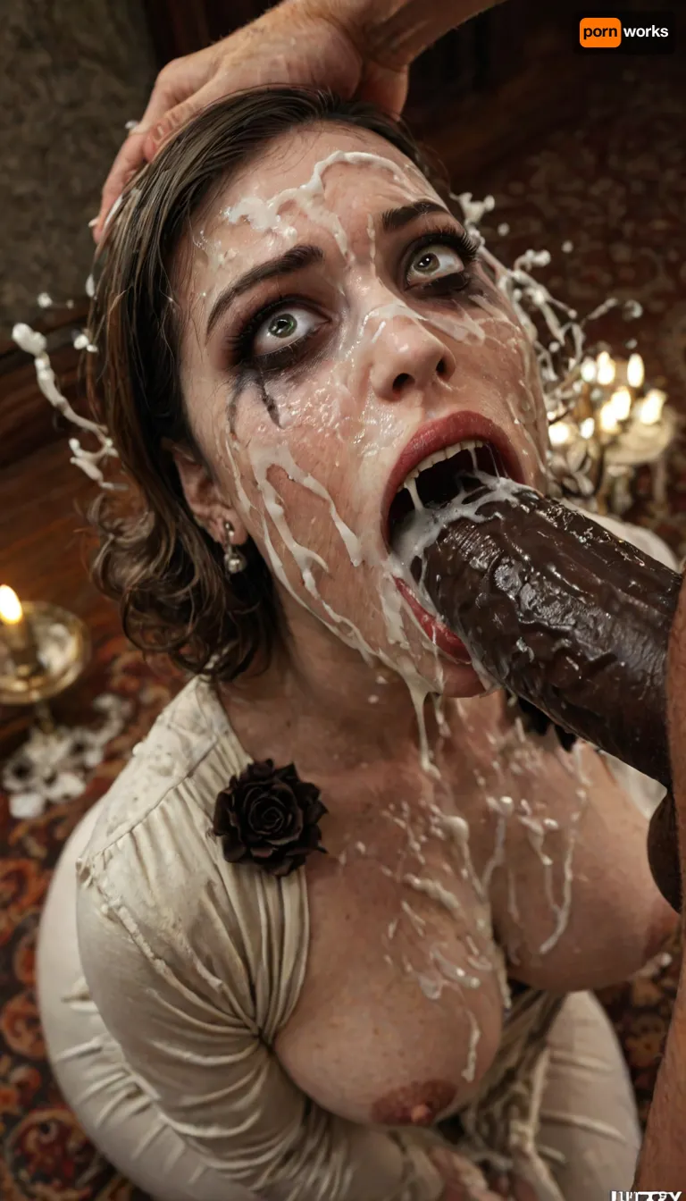 completed leggings, rondom oral Deepthoat, heir perfect, back view perfect eyes, ultra hd, (rondom angle), (rondom pose), (rondom view), (masterpiece:1), hard nipples, perfect anatomic body, ass up, ultra detailed, masterpiece, arched back, detailxl, 35mm photograph, film, professional, 4k, hdr, photographic, ultra high details, back light, best quality, proper physics, volumetric lighting, golden hour lighting, dramatic shadows, rich details, nature-inspired color palette, big hypermuscular black men, (enlarged gaping rectum:1.3), swollen white cocks with veins, proper anatomy, breast squeezing, passionate kissing, big black cocks, tongues sticking out, (volumetric lighting), (maximum quality:1.5), (high resolution:1.5), (ultra realism:1.5), (maximum detailed:1.5), detailed body, detailed skin, hyperrealistic, BadX, Stable-Yogis-Makeup-Enhancer-XL, (strong penetration:1.2), extreme graphics, shocked expression, beautiful hands, naked, copious creampie, facial, belly, tight, perfect, breasts, cutout, clothing, deepthroat, blowjob fuck, penis in her mouth, reveals, (Alcina Dimitrescu), surprised expression, cum explosion in her mouth, (holding the head:1.1), (forced blowjob fuck ejaculation cum:1.2), (huge dick:1.1), (big things:1.1), ((slutty makeup:1.3)), (dead face:1.5), perfect teeth, (cum face:1.7), (big ass:1.1), (looking up:1.2), (cum teeth with:1.2), (big breasts:1.1), (open mouth:1.9), (black dick:1.1), <lora:detailed_notrigger:2>, <lora:LCMTurboMix_Euler_A_fix:2>, <lora:JuggerCineXL2:2>, <lora:zavy-brbrn-sdxl:2>, <lora:CinematicStyle_v1:2>