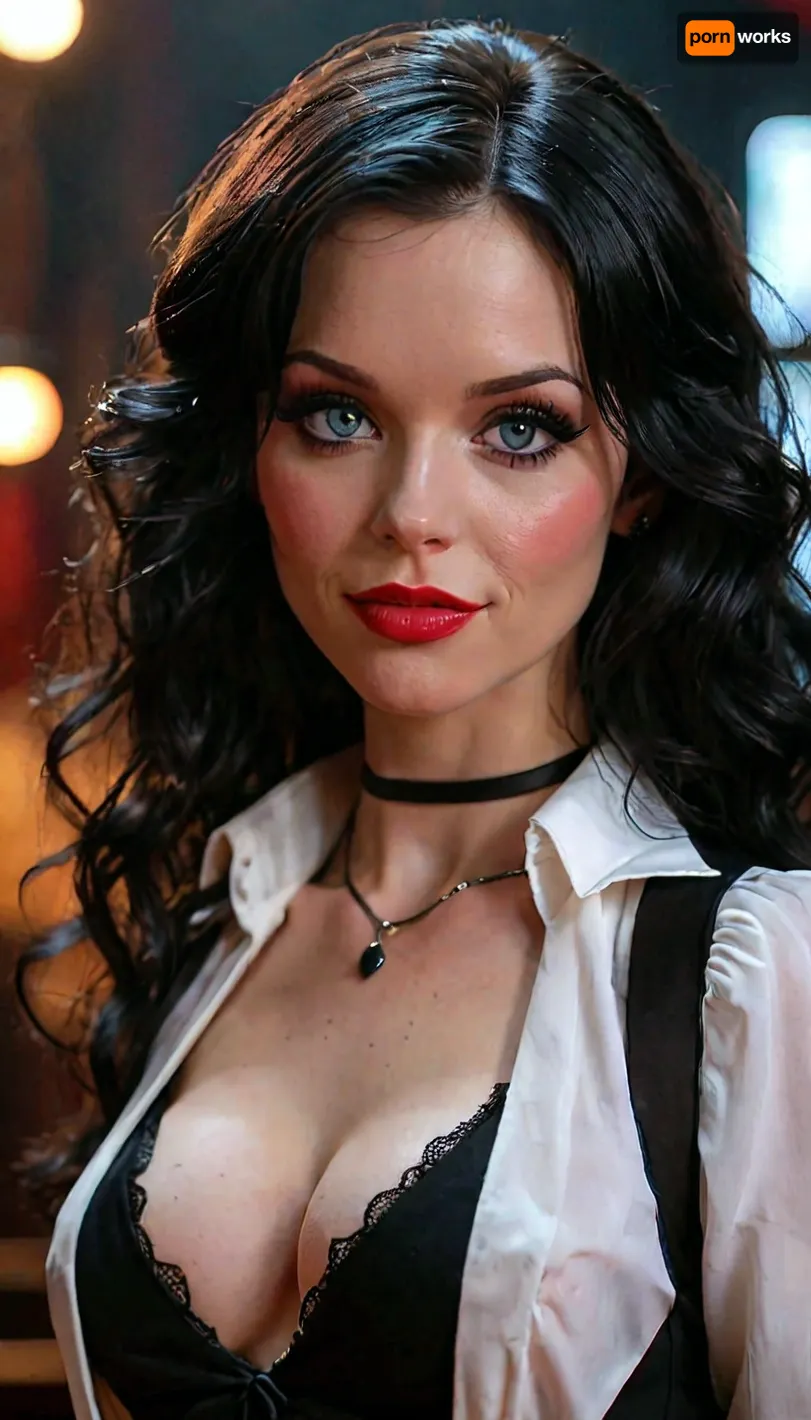 (Zatanna from DC Comics:1.6), standing on a theater stage in Gotham city universe, (beautiful, curvy, young stage magician, youthful, oval face, strong eyebrows, long eyelashes, mascara and eyeliner, lipstick, rounded cheeks, pale skin, long wavy very black hair), (wearing a magician’s hat, a black tuxedo jacket, a lot-cut white vest, a very short black pencil skirt, stockings, and no shirt), deep cleavage, blue eyes, flirtatious smile, random view, stage light, warm soft light, on a theater stage, detailed face, detailed hair, detailed body, detailed large round breasts, light and shadows, High, Resolution, More, Details, 8K, key visual, vibrant, highly detailed, but, clothes, braless, Wearing, that, make, sense, with, Braless>, <lora:MJ52:2>, <lora:add-detail-xl:2>, <lora:BUT_SDXL_SHS:.3>, <lora:bralessSDXL_v1_00022:1.5>