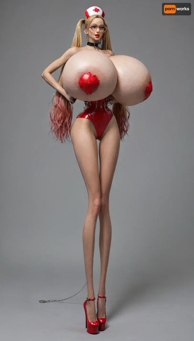 Oleana from Pokémon sexy with red hair, full body portrait, hair in high pigtails, 32k detailed beautymodel face, beauty model face, Insanely hot very busty very skinny blonde 19 year old girl, thin skinny body, ((((huge firm boobs:1.8)))), (excessive long legs:1.6), nurse, nurse otufit, nurse erotic outfit, latex, huge round breasts, decollete shoes with pointy toes, pink hair in high pigtails, blue electric lingerie, red vivid lingerie, massive round breast, (micro waist:1.7), (gigantic breasts:1.5), skinny body, chained, she is a slave, chains on wrists, small pelvis, small ass, blonde hair, Laboutine flat shoes with thin heels, Laboutin flat shoes with pointytoe, long long legs, nude, naked, red shiny vibrant lipstick, freckles, eyeglasses, black chocker on neck, decollete stiletto shoes, pointy toe shoes, thin long legs, hourglass figure, (((pointy toe shoes))), office, blue mini skirt, stockings, fake bunny ears, lingerie, (((excessive long shinbone))), erotic lingerie, blouse, pissing herself, (((lactating:1.5))), background classroom, posing super erotic, posing slutty, cum on face, cum on hair, cum on body, cum on lips, sokate, harness, garter, straps, cupless, bra, <lora:Microwaist_XL_v01:2>, <lora:sokate:.5>, <lora:Harness_Straps_sdxl:.5>, <lora:ThePitXL:2>, <lora:style_lora_realis:2>