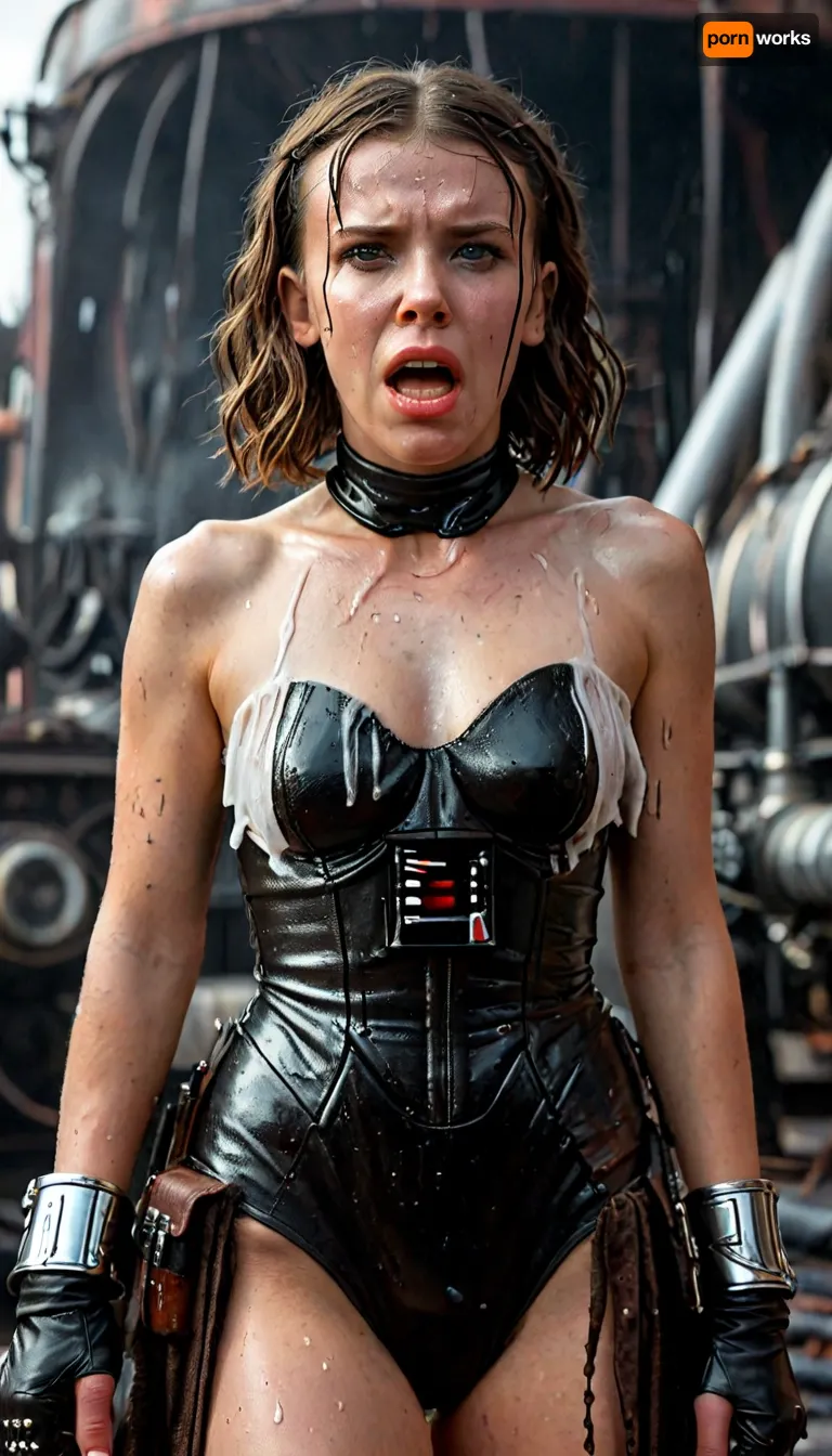 (Millie Bobby Brown from Stranger things), (angry mad), (huge massive Darth Vader dick:1.24), (Darth Vader super white skin), (huge veiny wet dick:1), (((extreme painful creamy deepthroat:1))), ((cum)), (Star Wars starship background), extremely graphic, high detail, hyperrealistic, 8K, BadX, porn photoshoot, detailed skin, (on the roof, steam locomotive, steampunk), blushing, DETAILED background, spectacular lighting, (eyes wide open in horror:1.24), (wide mouth spreader:1.5), (pleading expression:1.18), (terrified:1.12), (crying:1.65), UHD 8K, (full body photograph:1.1), (creamy deep deepthroat:1.12), (extreme oral sex:1.4), (huge massive white dick:1.4), (cum), (hands pulling hair hard), professional photograph shot on kodak, 35mm photo, sharp focus, high budget, cinemascope, 100 mm lens, 1/250 s, f/2.8, ISO 300, (detail Millie Bobby Brown:1.32), milliebb101, <lora:Millie_Bobby_Brown_SDXL_101:2>, <lora:LCMTurboMix_Euler_A_fix:2>, <lora:CinematicStyle_v1:2>, <lora:MJ52:2>, <lora:zavy-brbrn-sdxl:2>