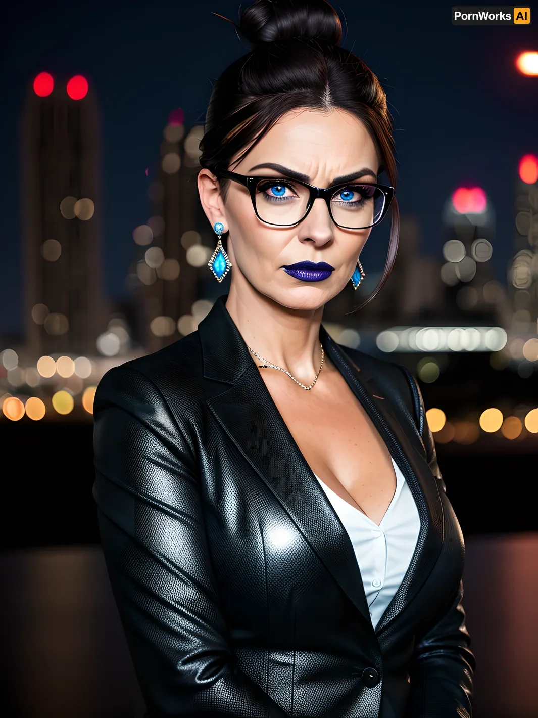 A stunning 8 k AI generated porn picture of the Victorian headmistress with a big silicon tits, mature face, bitchy body, and intense stare captures her dominant attitude and solo posture perfectly. It's a masterpiece that will surely impress anyone who