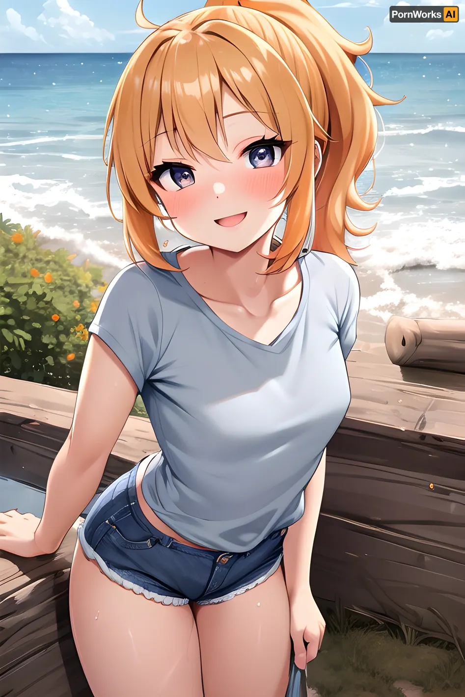 A beautiful woman with perfect hair and eyes was sitting in front of her computer, lost in thought. She had just finished writing a short story about a beautiful woman with perfect hair and eyes. As she was scrolling through her photos, she stumbled upon one