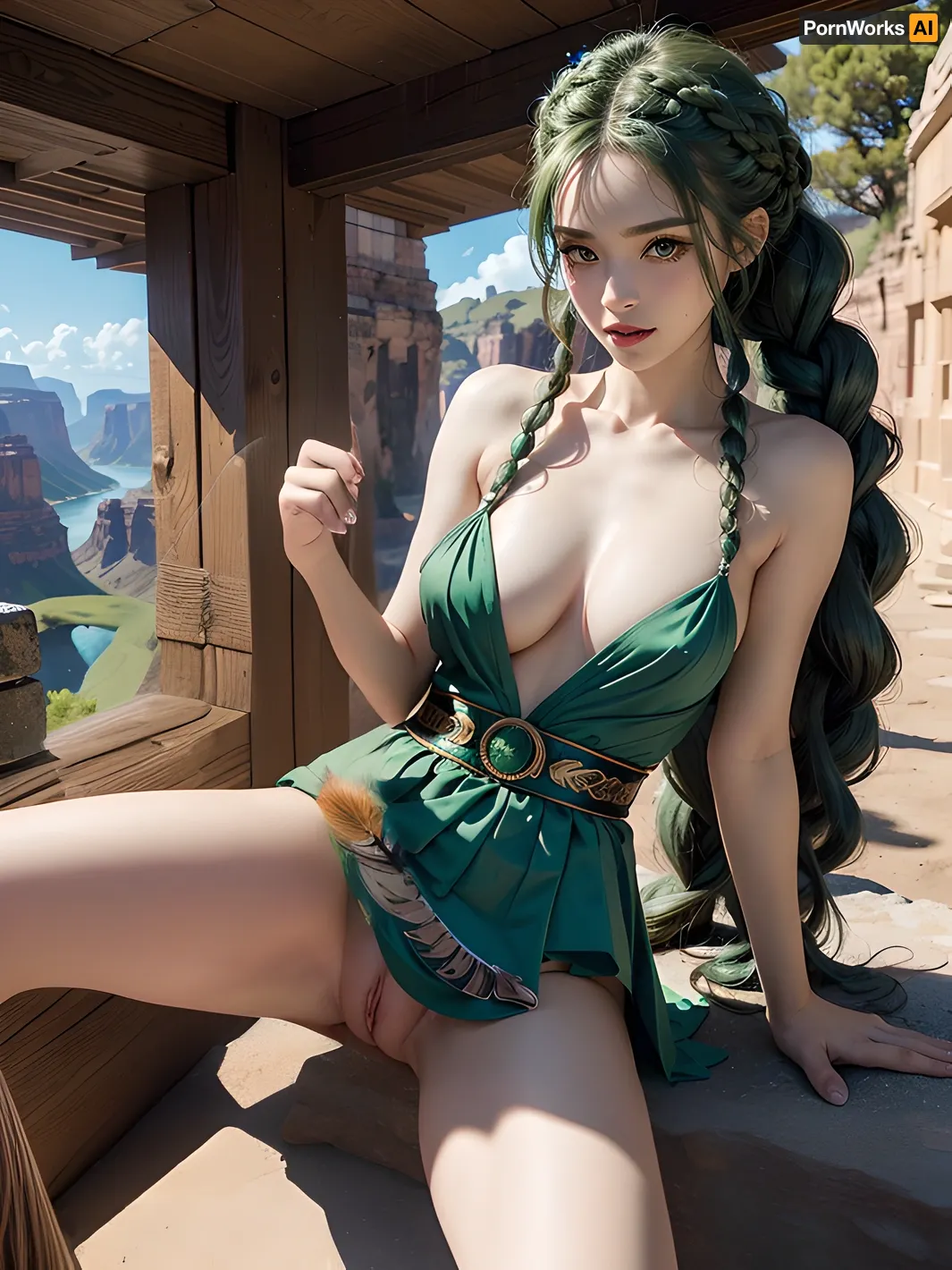 An ultra-detailed, ultra-realistic AI generated porn picture of a 18-year-old girl with perfect teeth and a perfectly thin waist will leave you breathless