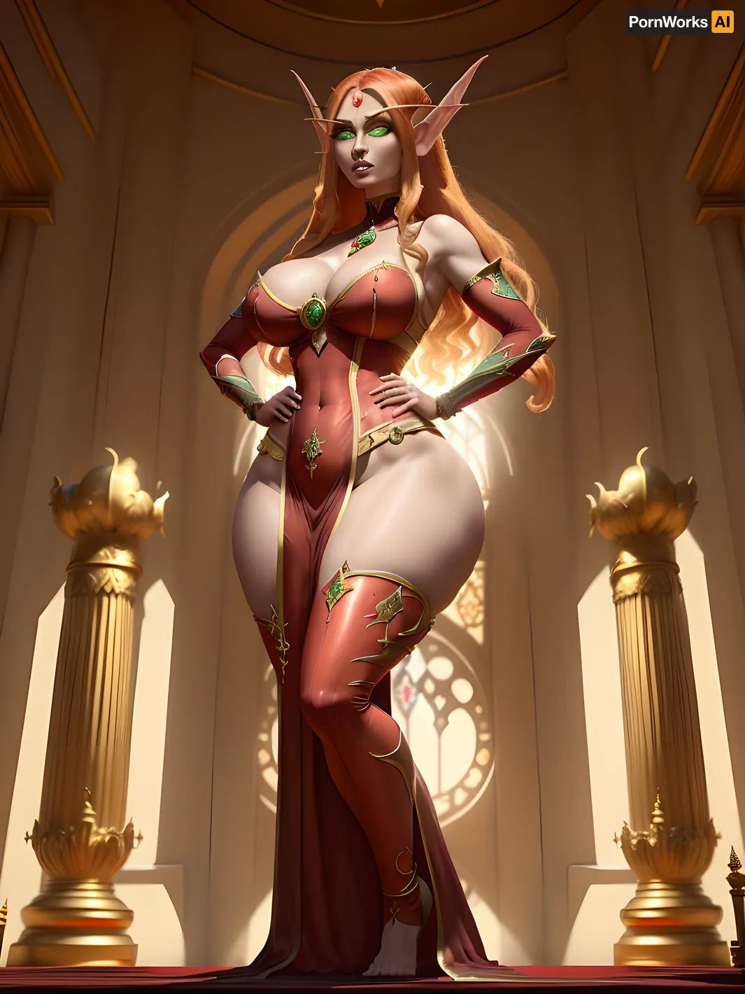 A high-resolution AI-generated porn picture with realistic details and shadows that make it feel like you're really there