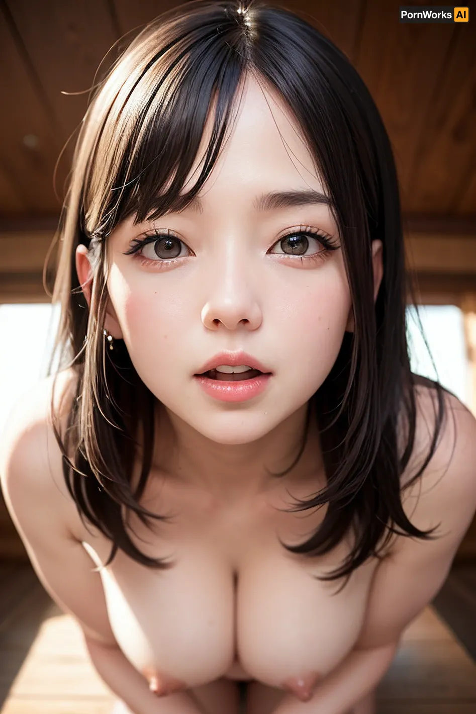 L'IA a généré l'image porno d'une fille nue avec des détails de haute résolution, ultra-détail, et finement détaillé était de meilleure qualité. Il avait un papier peint de 8k et a regardé d'en bas. La fille avait une charmante bouche ouverte et un regard vers le haut