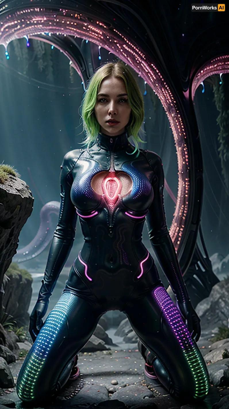 woman, tentacles stretch the vagina wider, (open vagina, uterus visible), very large labia, Lovecraft's horrors, ((huge labia:1.2)), vagina is clearly visible, alien landscape, alien planet, mysterious science fiction, Epic mystical scene, fog, haze, luminous water, (multicolored light:1.1), with multicolored light patterns covering her entire body. the body, a light show with futuristic drawings all over the body. body with fluorescent paint, glowing from ultraviolet light, very detailed vagina, visible vagina, (visible vagina:1.18), (highly detailed vagina:1.18), (large clitoris:1.12), huge labia, giant labia, bright colors and exquisite details, ultra-high resolution, (UHD), hyperrealism and wide dynamic range, (HDR), rays of light, surreal futurism, beautiful view, fine details, perfect lighting, (best lighting), cinematic composition, thanks to bright colors and exquisite details, the lighting turns out to be realistic, light sources convey the atmosphere, intrigue and beauty of the alien world, a beautiful surreal alien world, a colorful alien world, glowing alien plants, fantastic alien plants, the action takes place in an alien world, the mood is creepy and otherworldly, hidden mystery and danger, the horrors of Lovecraft, Lovecraft's alien world, dark fantasy, visible labia minora, Huge an open vagina, the uterus is visible, the labia minora are visible, the vagina shimmers with all colors, phosphorescent light, (dynamic light), (maximum detail), reflecting the ambient light, illuminated by light, sparkling landscape, fantastic surroundings, mysterious mood