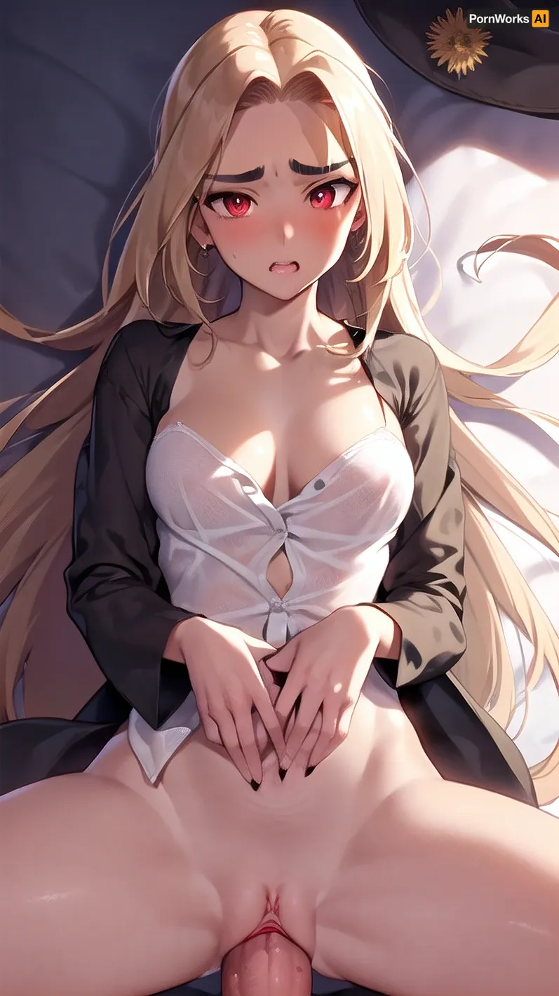 The AI generated a detailed porn story about a Native American woman with long hair, large breasts, and a slender body. She has tan skin, unbuttoned white shirt, and white socks. Her eyes are almond-shaped and dark brown in color