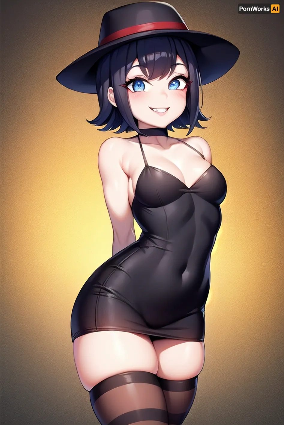 Skin Fit, Lyco, Cowboy Shot, SoloMavis Dracula smiled at the viewer as she pulled out a black dress from her closet. She had a mission to fulfill and needed to look her best. Her hands trembled as she