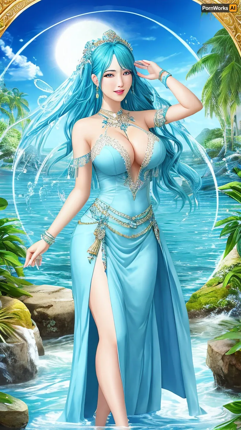 Aqua, a young woman from a small village, stumbled upon an old well one day. As she walked through the forest near her village, she heard a beautiful voice coming from the trees. Curious, she followed the sound and found herself in