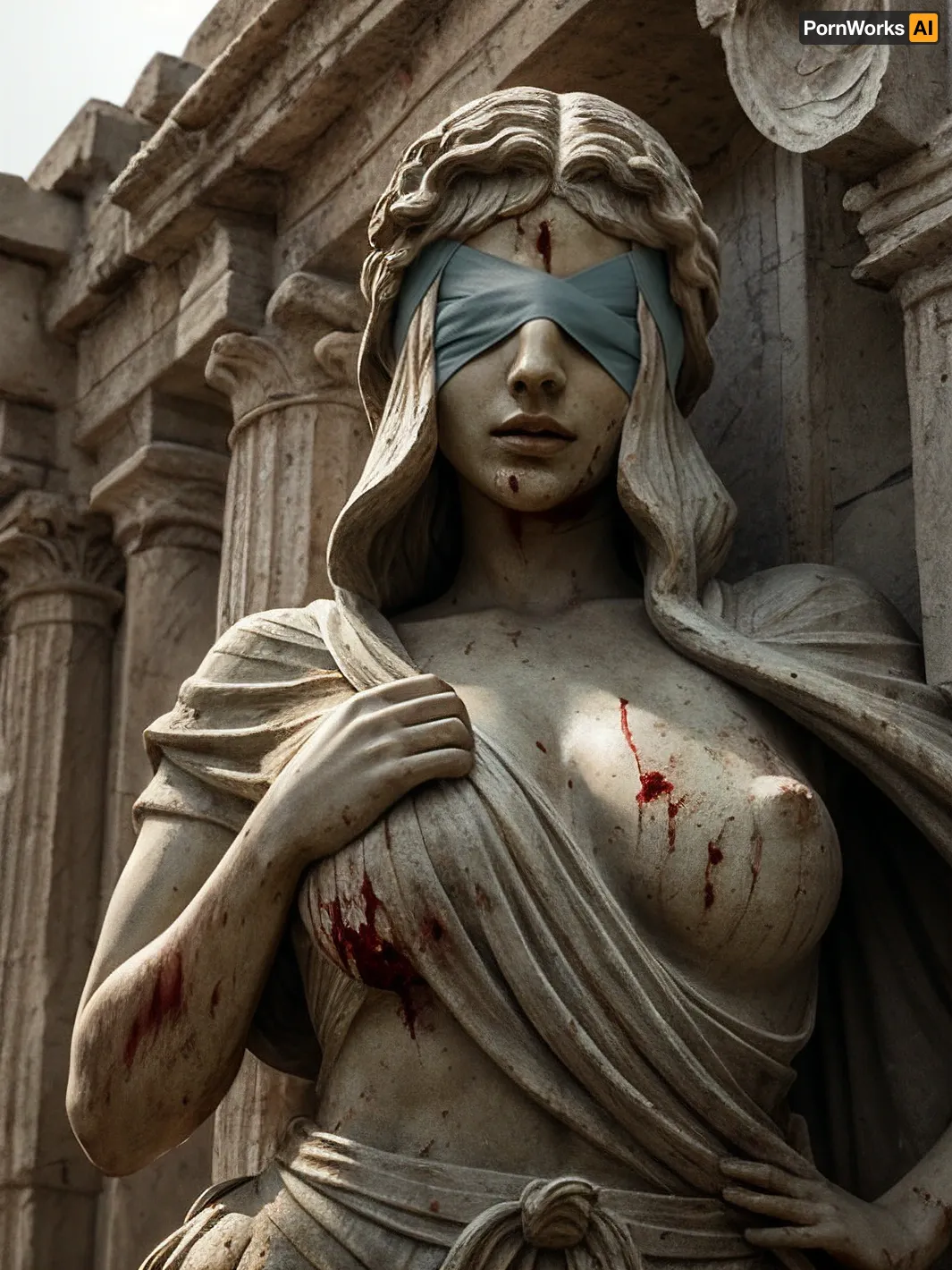 A blindfolded AI assistant receives a text from an unknown sender that reads "Stone blindfold, blindfold." The AI follows the instructions and soon finds themselves in a world of darkness. Despite their attempts to stop it, the AI continues to generate