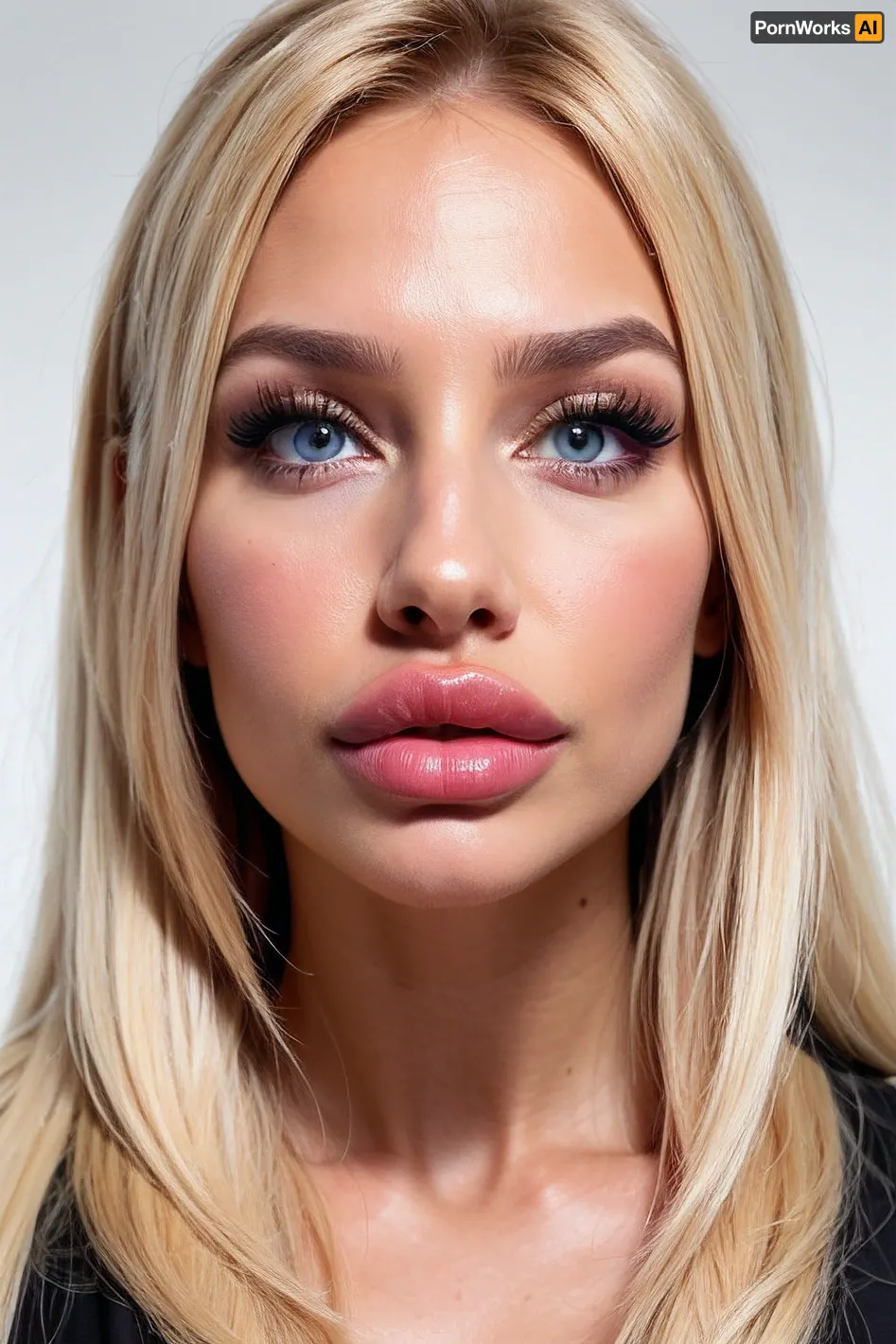 A highly detailed and realistic ultra mini make up artist with ultra snatched face, lips, eyes, nose, skin, hair extensions and antiageing skincare products