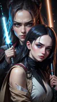 La IA con la cara perfecta y los ojos expresivos era una obra maestra, y tenía un smoky inestable pulverizador con el Jedi malvado