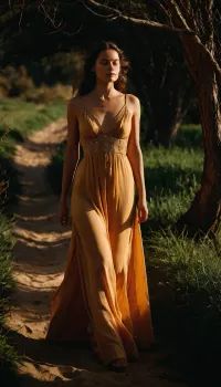 In un mondo dove la bellezza è misurata dalla luce che splende, una donna cammina con grazia e poise. La sua grazia senza nome è solo metà compromessa dall'ombra della sua pelle impeccabile