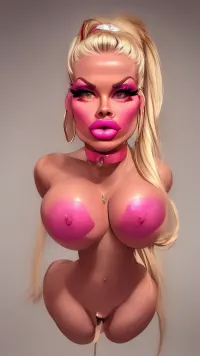 (((nude sexdoll))), ((full amputee)), frontal view, ((enormous breast)), no arm, no leg, no feet, no hands, double ponytail, legs missing, no teeth, wide open mouth, thick full lips, onahole, personality, excretion, excreted, legsless, armsless, headless, slime, translucent, flesh, head, holding, penetration, cum, inflation, colored, skin, bimbo, <lora:onahole_personality:.8>, <lora:c9962dda4dacfa36e5366d5f640dfb89:1.1>, eyelashes, parted, lips, choker, indoors, <lora:plasticdollymix_1-000005:.8>