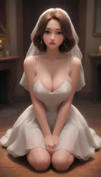 massive breast, a princess dressed in white gown kneeling on the floor, in the style of queencore, highly realistic, princesscore, bulbous, tachisme, gold and amber, ultra hd, SaggySlimXL, uhang, yhang, <lora:Samaritan 3d Cartoon SDXL:.7>, <lora:princess_xl_v2:1.4>, <lora:xl_more_art-full_v1:.9>, <lora:updated_saggy_slim:1.8>