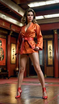 FILM PHOTOGRAPHY STYLE, The daughter of Professor Finbar Kalamitus from Jimi Neutron, a super spy, knows 112 martial arts, full body view, high heels, big tits, <lora:detailed_notrigger:2>, <lora:add-detail-xl:.8>, <lora:LCMTurboMix_Euler_A_fix:.8>, <lora:677862_training_data:.8>