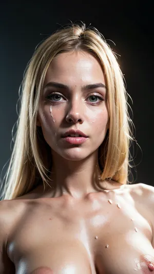 A jovem loira posou para o fotógrafo, seu corpo perfeito e rosto capturado em equipamentos de alta qualidade