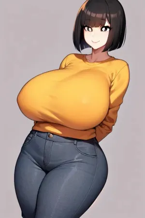 The woman with the giant breasts and orange hair stood in front of the mirror admiring her new bob cut, unaware of the unintended consequences that would follow