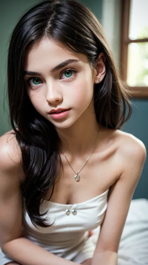 Profesyonel bir fotoğrafçı, yüksek uçlu bir asimetrik elbise giyen bir anorexic modelinin çarpıcı bir görüntüsünü yakalar ve kalçalarda kesir. Modelin vücudu ince ve atletik, tüm doğru eğrilerle