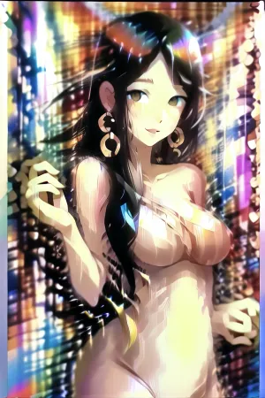 ((Oil painting of a nude woman)), visible brush strokes, painterly style, gestural strokes, thick paint, 1woman, very pretty face, glamour model face, full lips, high cheekbones, clear skin, dewy skin, Victoria's Secret model pretty, 30 year old beauty, eastern european, (very pale), fair skin, white skin, black hair, long hair, wavy hair, neon streaks in her hair, big eyes, (green eyes), beauty pageant face, doll-like facial features, large breasts, big natural tits, dd cup tits, firm perky breasts, erect nipples, small areolas, pink areolas, small waist, tiny waist, anorexic waist, skinny, very slim, very fit, flat stomach, round ass, bubble butt, very tall, 5'10", long legs, ((completely nude)), smiling at the camera, flirty, hoop earrings, (very hairy pussy), visible pussy, laying on a bed, expensive hotel room, expensive jewelry, very affluent, thick, impasto, painting, <lora:impasto:2>