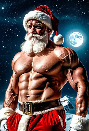 Once upon a time, in the North Pole, Santa Clause was feeling rather grumpy. He had been working hard all year long and he wanted to show off his muscles to the elves. But when he tried to flex his biceps,