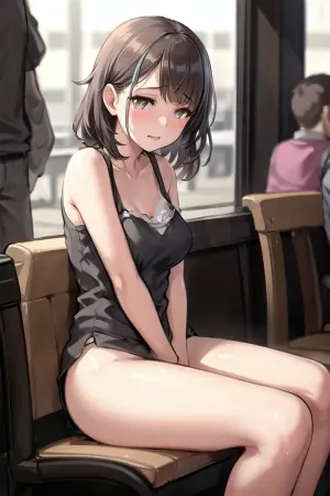 女孩独自坐在公共洗手间,她的眼睛固定在她前面的墙上. 她忍不住想象别人的手放在她的乳房上会是什么感觉. 当她来了,她