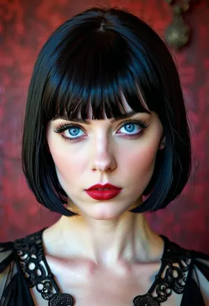 A linda garota gótica com bobcut preto, olhos azuis e batom vermelho sentou-se em sua mesa no quarto escuro. Ela estava a escrever no portátil quando ouviu uma batida à porta. Era o melhor amigo dela, que tinha