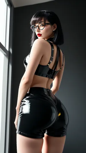 Il pezzo d'arte è una composizione dinamica con un focus sul culo della protagonista femminile. L'artista ha usato colori vivaci e dettagli intricati per creare un'immagine accattivante. Il protagonista indossa gli occhiali, che migliora il suo aspetto ancora di più. L'opera