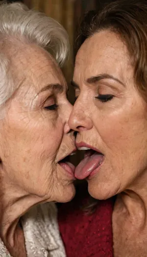 Two ninety-year-old women indulge in their favorite pastime of fucking and kissing, taking turns sucking each other's nipples and licking each other's pussies until they reach orgasm. The picture of them having sex with a picture