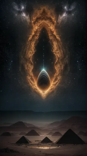 A high-quality photo of a gloomy and disturbing scenario inspired by the works of H.R. Giger and H.F. Lovecraft, featuring an ancient alien world that moves from the future to the past, a black rock planet with