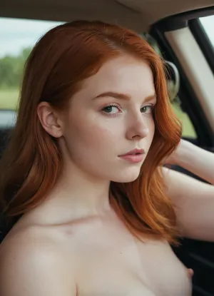Una chica de la universidad pelirroja conducía su coche cuando vio a un hombre en el asiento trasero de su coche. Se detuvo y le preguntó qué hacía allí. Él respondió que estaba tomando una foto de su topless en el coche. El