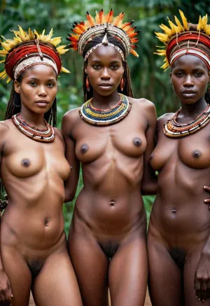 La tribu africana era conocida por su rica cultura y tradiciones, pero también eran famosas por sus bellas mujeres. Un día, un grupo de jóvenes tropezó con una vieja cámara en la selva y decidió llevarlo a casa con ellos para explorar sus capacidades