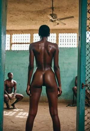 La donna fu accusata di essere un terrorista e fu sottoposta a torture estreme da parte del governo nigeriano. Il suo corpo nudo, coperto di lividi e tagli, urlò mentre lei strinse sul pavimento del centro di detenzione