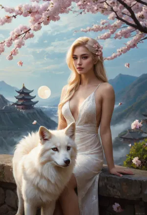 Dokuz masal, son derece zeki ve çevik bir Pokemon, kiraz çiçek ağacında oturdu. Ay ışığında, gecenin ortaya çıktığı gibi çok yönlü öfkelendi. Bir feral Pokemon, ama onun