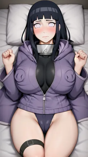 Hinata was lying on her bed, wearing a nipple-protector around her neck. She had just taken a picture of herself in the ultra-detailed bikini and was now lying back with her eyes closed, enjoying the feeling of the