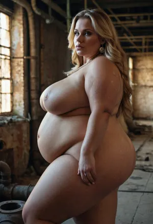 A 40-year-old Russian woman with a big earring and hypertonic breasts, thick thighs, and a big butt is the subject of this photo. She is wearing a midriff-baring outfit and has a very large butt