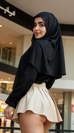 La joven árabe en la foto ultradetallada de 18 años lleva un hijab y mira directamente al espectador. Tiene pechos perfectamente moldeados, una cintura delgada y piernas largas. Su piel es suave y brillante, y