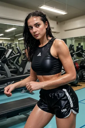 Les jumeaux, à la fois transpirants et sexy, posent ensemble dans une photo de gym
