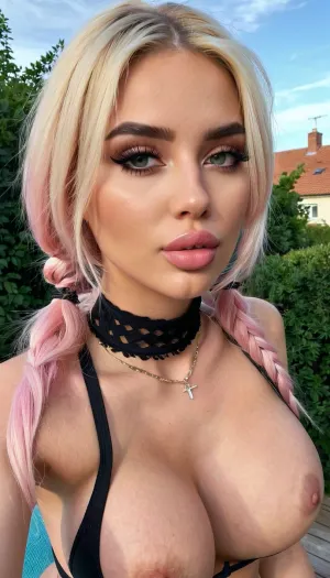 Una ragazza con pelle ultra pallida, grandi tette finte e occhi luminosi. Lei è una ragazza di 18 anni che ama scattare foto con i suoi riempitivi ultra labbra e labbra caramelle. Ha anche delle tette finte