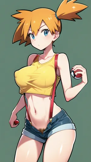 赤いサスペンダーとオレンジ色のパビックヘアの少女は、彼女がセクシーなAI生成キャラクターの写真を撮ったときに彼女の携帯電話をブラウジングしていました。 自分がAIで性別を持たせたいと思っているのを想像できなかったので、