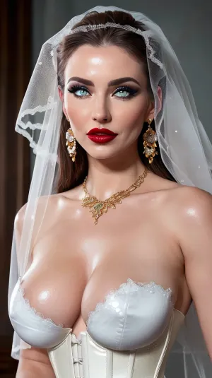 乌克兰女孩身着婚纱,脸颊和玫瑰脸颊上有凹陷的自然外观. 她的嘴唇略微肿胀,但不太厚,她的脸很可爱,脸颊上有凹陷,脸颊又红