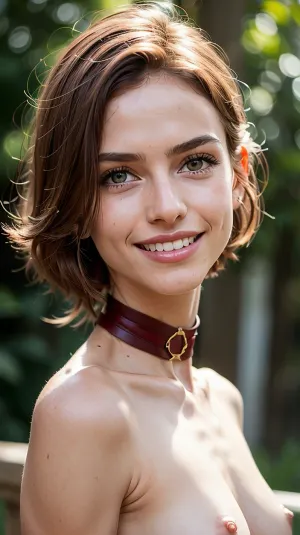 Um retrato de alta qualidade de uma mulher com pele perfeita, seios completos e características delicadas foi gerado por uma IA. Ela tinha cabelo vermelho macio e um rosto perfeito com maçãs do rosto altas. Seu corpo era atlético e magro, mas ela tinha um atlético