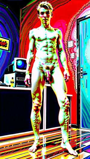 两个泰国男孩,一个矮一个高,站在一个生锈的老木地板前,有生锈的钉子. 更高的男孩拉下面具,用旧木地板揭开他完整的公共同性恋酒吧. 然后他拔出他的阴茎