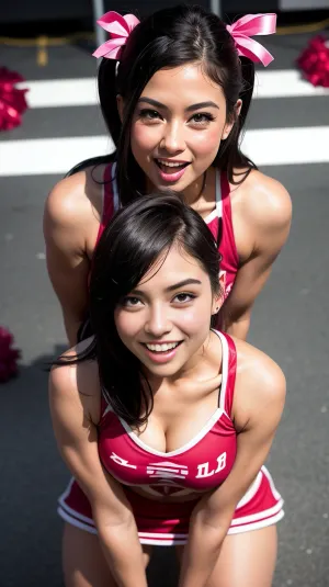 The cheerleader was so happy with her facial that she wanted to show off her new look and sexy mature look. She got on all fours and started to shake her ass for the camera. She then got up and showed off her massive cum facial